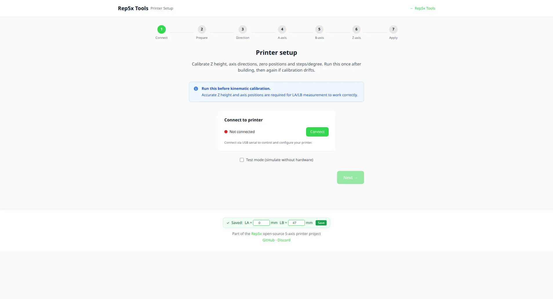 Printer Setup tool